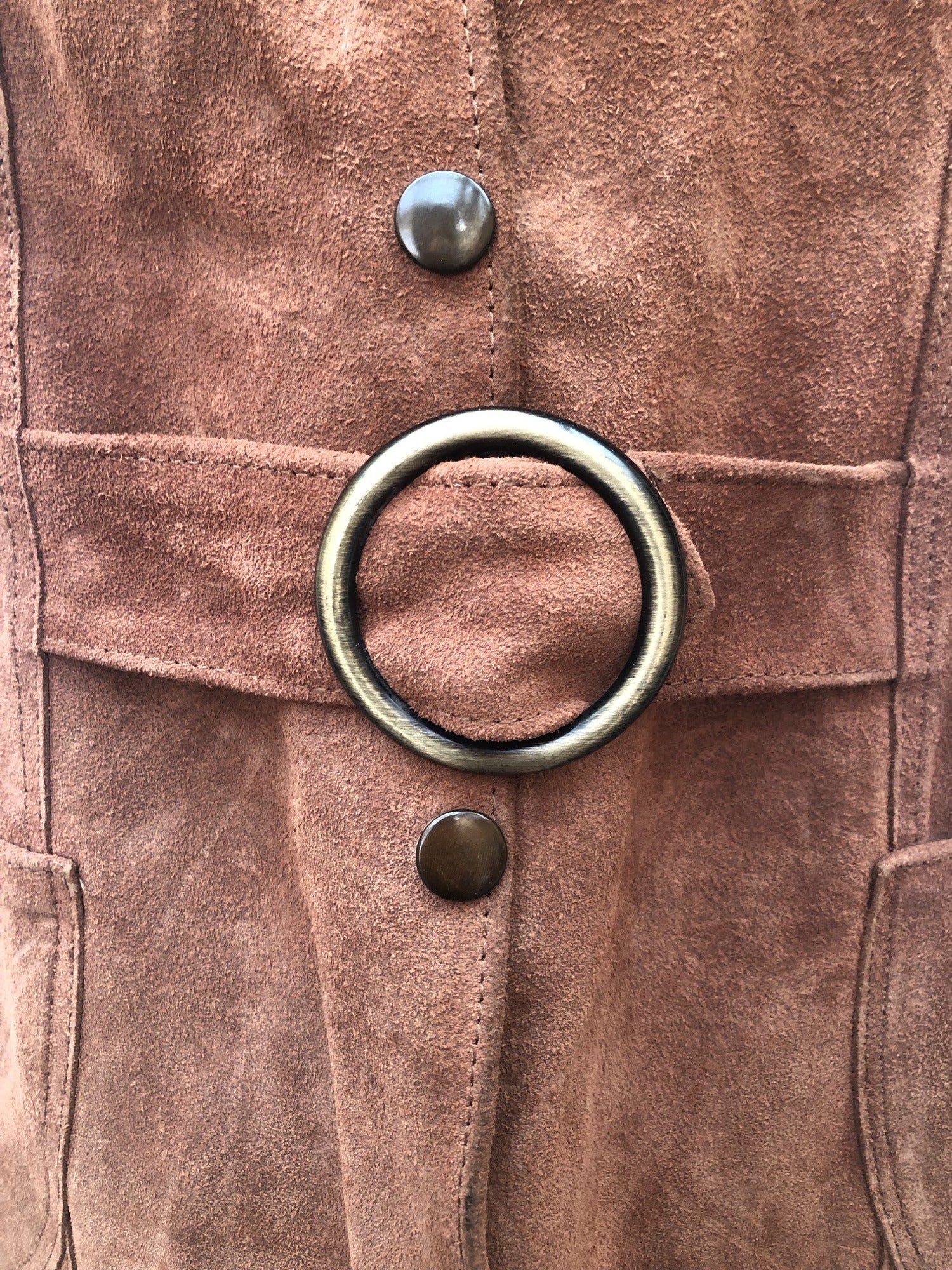 womens jacket  womens coat  womens  Walton Leatherwear  waistcoat  waist belt  vintage  vest  Urban Village Vintage  summer  Suede Jacket  Suede  press stud fastening  Jacket  fitted  collar  brown  70  1970s  12