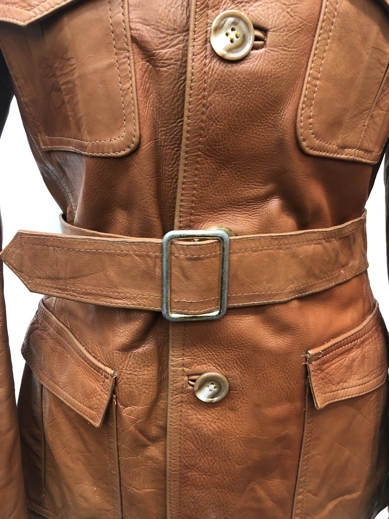 womens  waist belt  vintage  Urban Village Vintage  tan  safari style  Safari jacket  safari  Leather Jacket  Leather  brown  Artex  70s  1970s  10