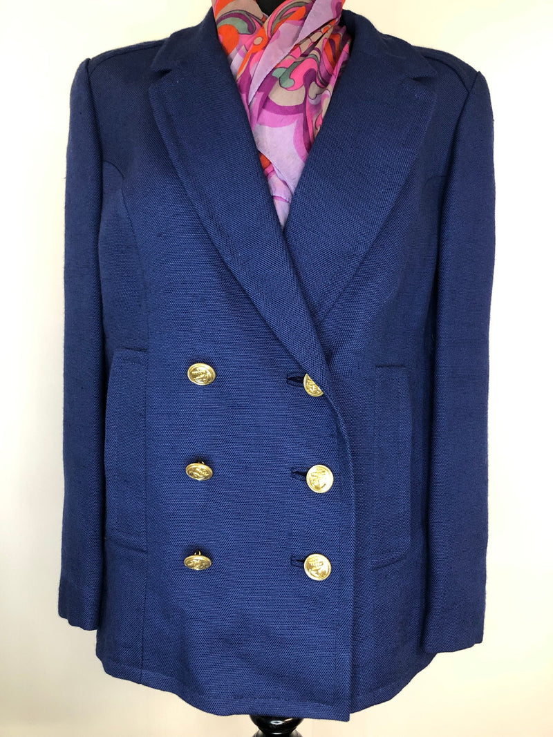 12  vintage  Urban Village Vintage  urban village  two button  pockets  mens  long sleeve  jacket  double breasted  Digby Morton  button  blue  blazer jacket  Blazer  70s  1970s