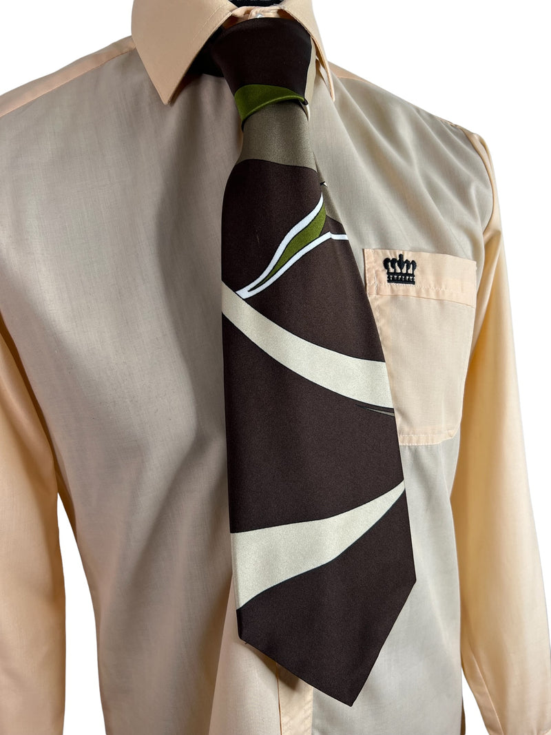 wide tie  vintage  Urban Village Vintage  urban village  UK  tie  summer  style  One Size  modern print  mens accessories  mens  Louis Philippe  fashion  clothing  clothes  brown  birmingham  autumnal  autumn  70s  1970s