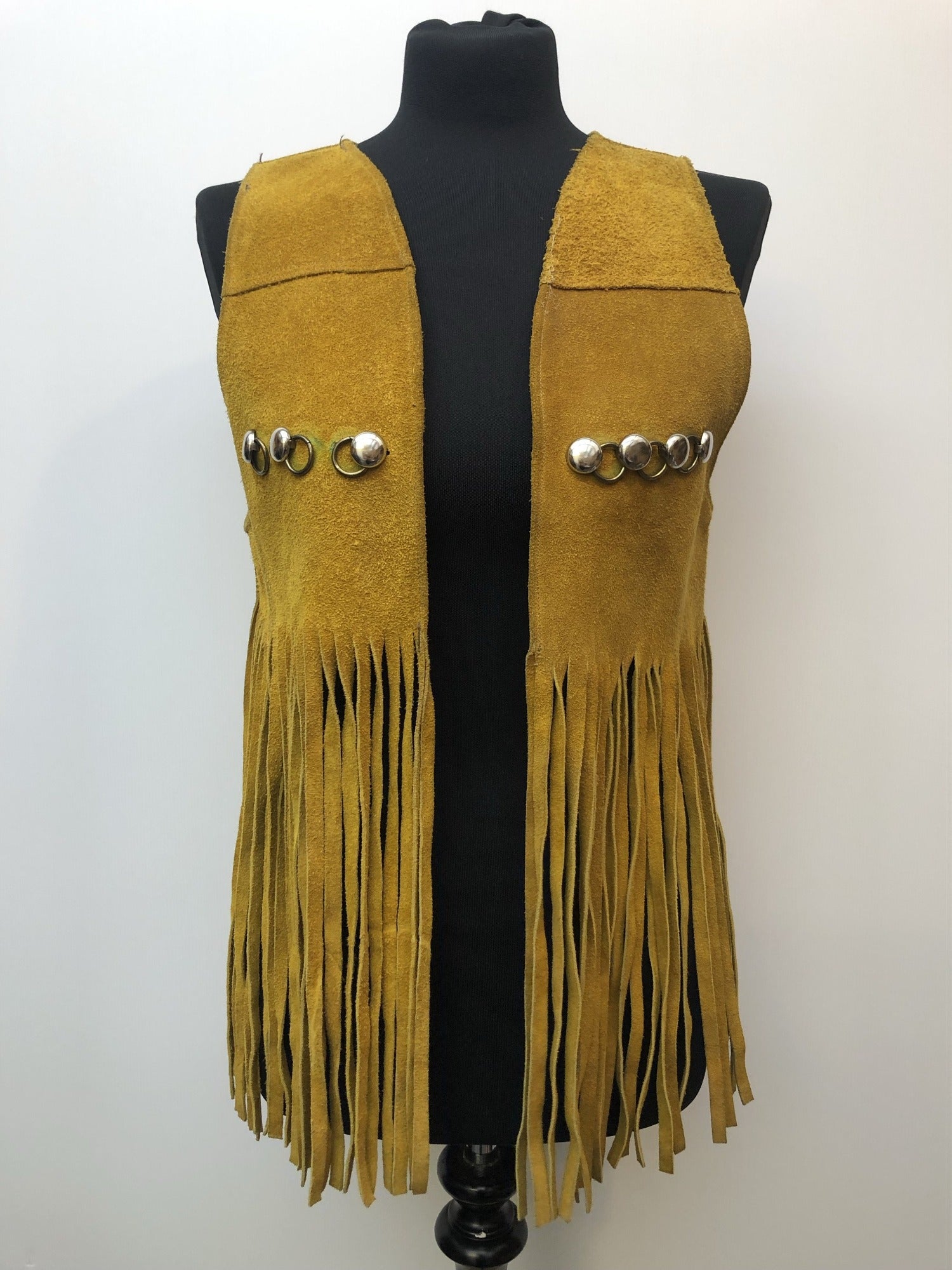 womens  western  waistcoat  vintage  vest  tassel  tan  Suede  navajo  Jacket  hippie  fringed  boho  70s  1970s