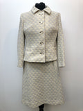 womens  vintage  Urban Village Vintage  two piece  suit  set  patterned dress  patterned  mod  matching set  Jacket  Grey  dress  cream  blazer jacket  Blazer  60s  1960s  10