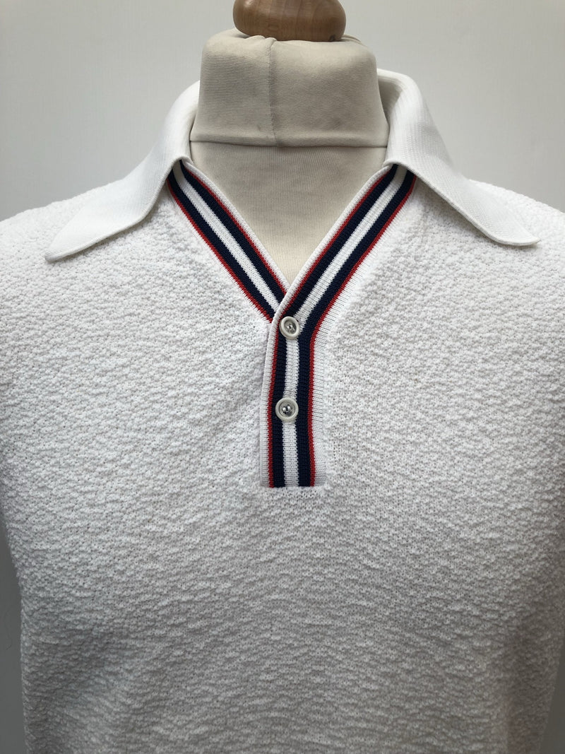 White  vintage  Urban Village Vintage  Three button  sportswear  s  polo top  mens  70s  70  1970s