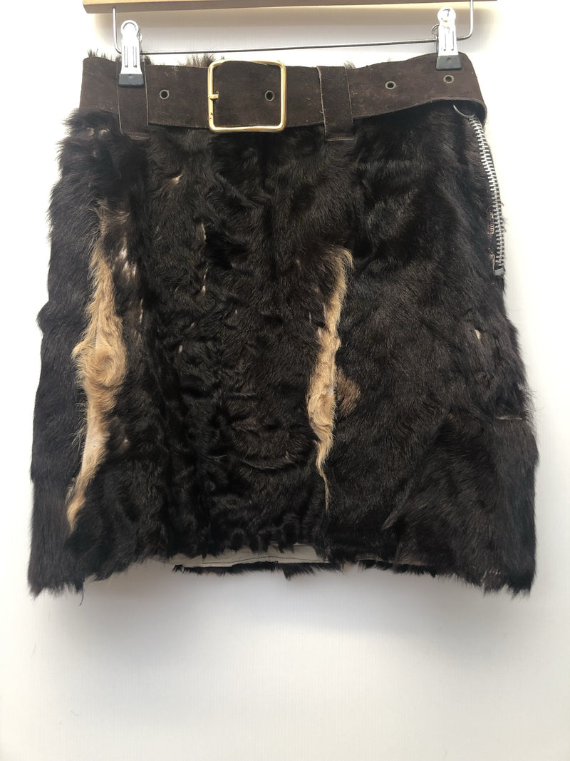 zip  womens  vintage  Urban Village Vintage  urban village  suede  Skirts  skirt  mini skirt  goat skin  boho  blue  8  70s  1970s