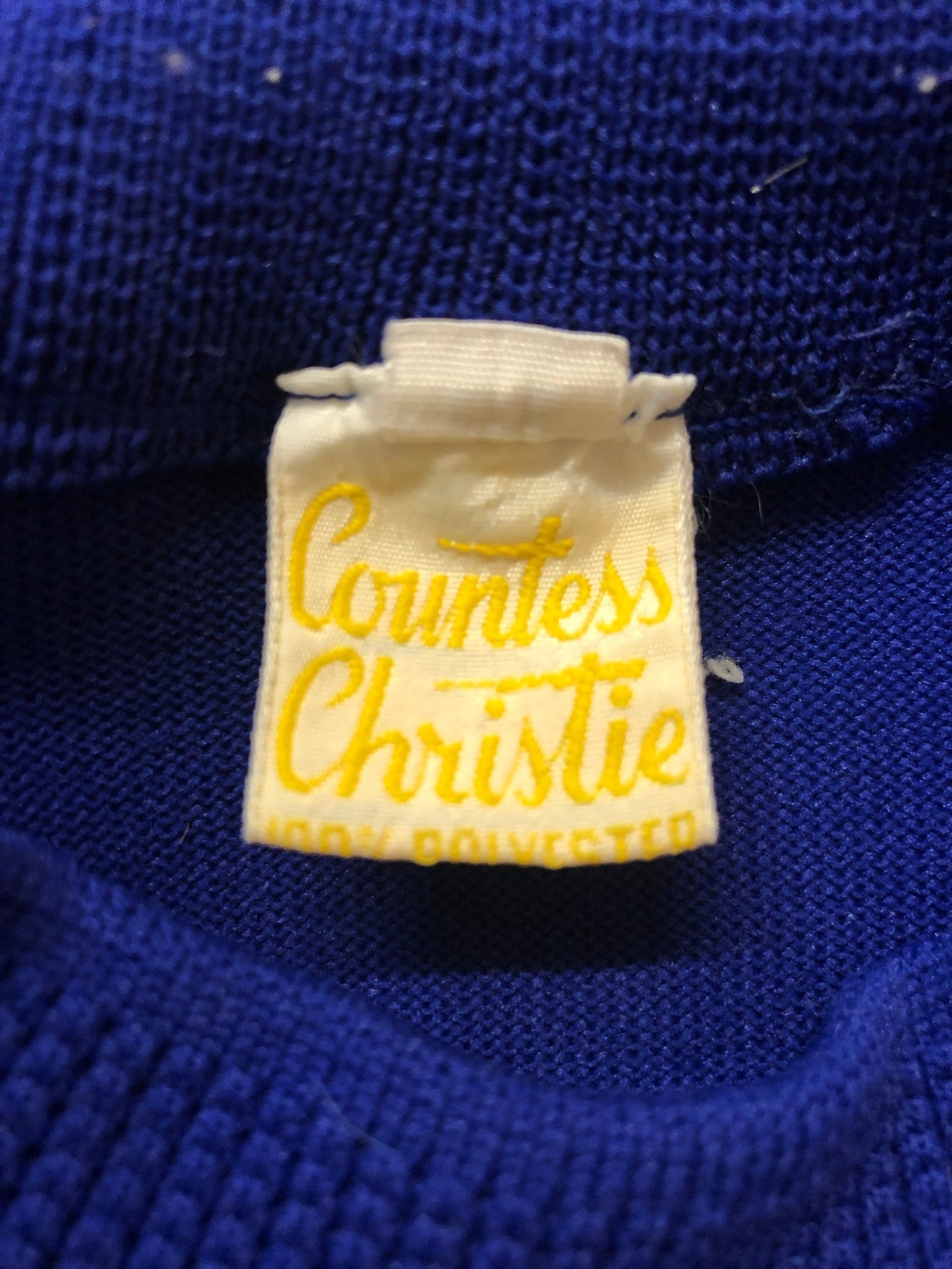 womens  vintage  Urban Village Vintage  urban village  patterned  pattern  MOD  long sleeve  knitwear  knitted  knit  Countess Christie  blue  60s  1960s  12