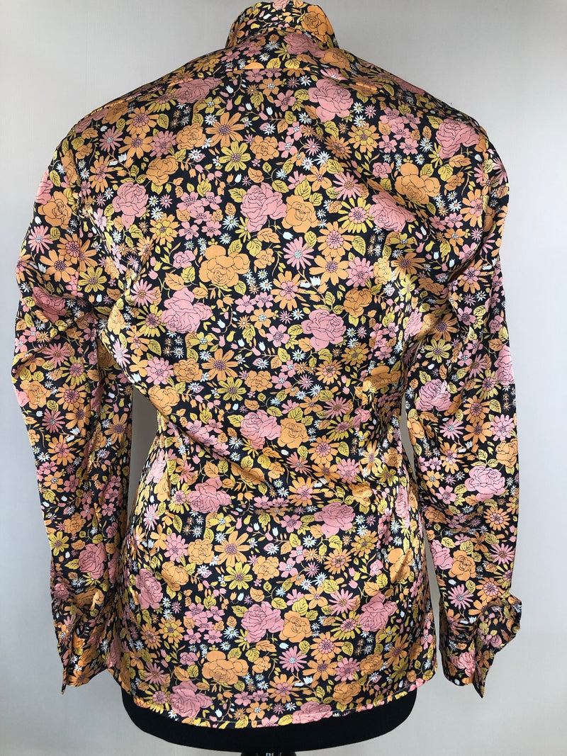 womens shirt  womens  vintage  Urban Village Vintage  pink  orange  multi  MOD  dagger collar  collar dress  blue  blouse  black  big collar  70  1970s  12