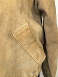 womens  vintage  Urban Village Vintage  Suede Jacket  Suede  ruched sleeve  ruched shoulders  ruched detail  lining  Jacket  cropped  collar  coat  brown  bomber  70s  70  1970s  12