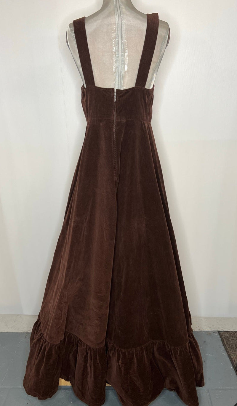 womens  vintage  Urban Village Vintage  urban village  summer dress  summer  maxi dress  long dress  hippie  dress  corduroy  brown  boho  70s  70  1970s  10