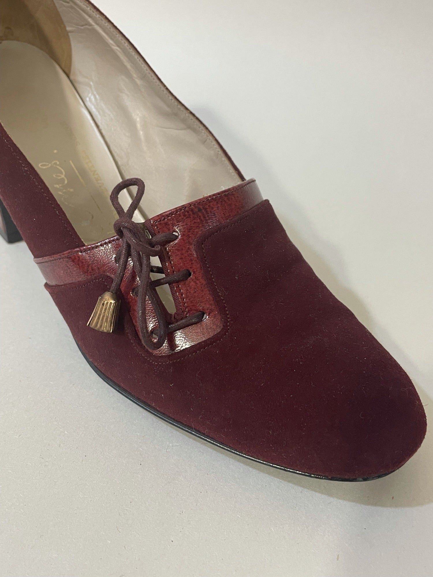 womens  vintage  Urban Village Vintage  urban village  shoes  round toe  red  peaky blinders  heels  claret  70s  5  20s  1970s  1920s