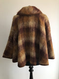womens  vintage  Urban Village Vintage  tassle  tartan  s  round collar  poncho  fringed  fringe  Fraser Cameron  check  cape  brown  60s  1960s