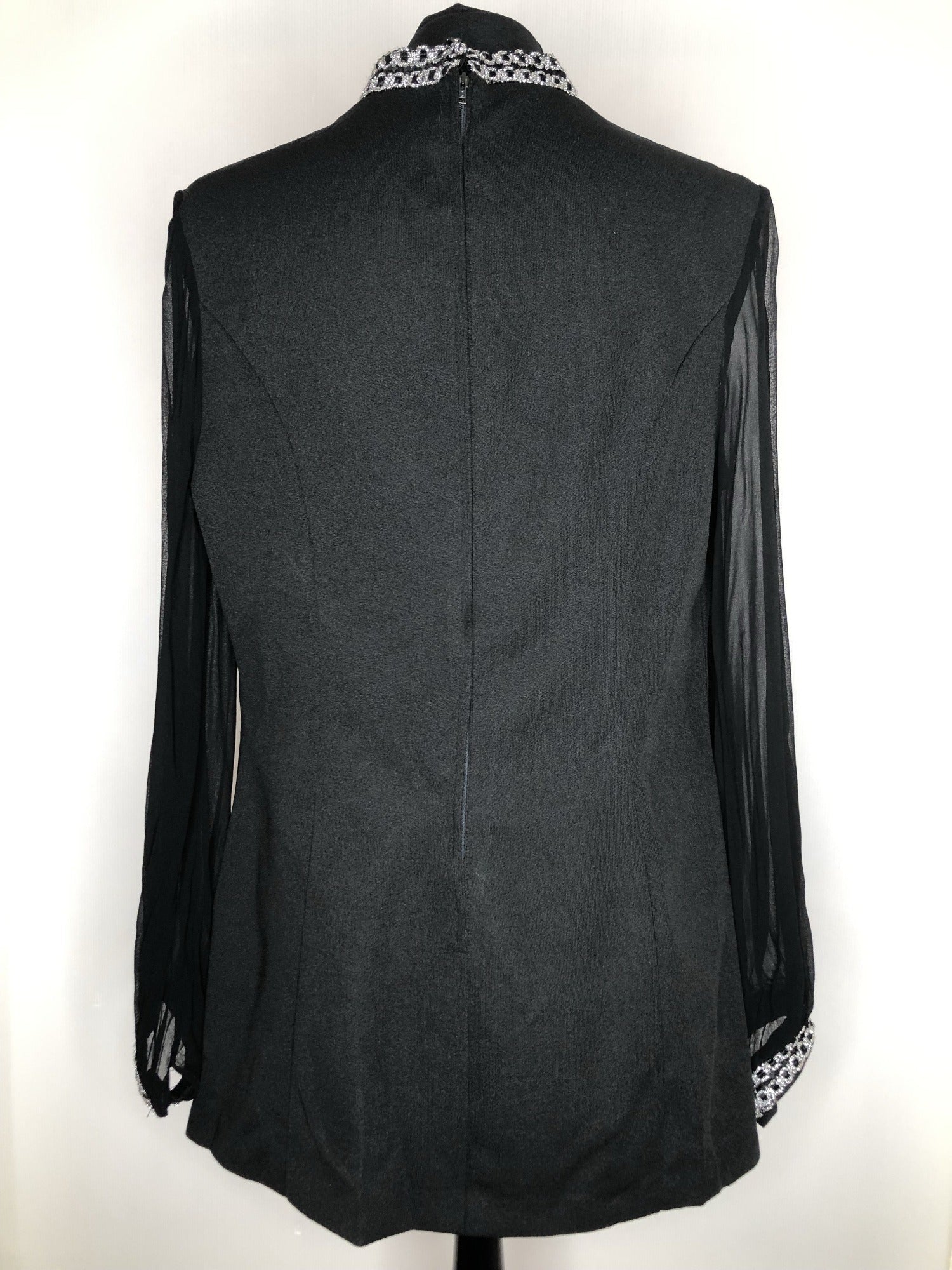 womens  vintage  Urban Village Vintage  tunic top  silver stitch  retro  mini dress  mini  micro mini  metallic stitch  high neck  dress  brown  black  70s  1970s  14