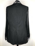 womens  vintage  Urban Village Vintage  tunic top  silver stitch  retro  mini dress  mini  micro mini  metallic stitch  high neck  dress  brown  black  70s  1970s  14