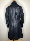 Windsor Leatherwear  waist belt  vintage  Urban Village Vintage  pockets  mens  M  long sleeve  Leather Jacket  Leather Coat  Leather  Jacket  blue  70s  1970s