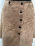 womens  vintage  Urban Village Vintage  urban village  Suede  Skirts  skirt  short  sand  retro  press stud fastening  MOD  Mini Skirt  M  brown  70s  70  60s  1970s  1960s
