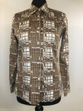 1970s Print Blouse by Kildare - Size UK 10