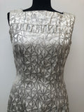 zip  womens  vintage  Urban Village Vintage  urban village  silver dress  silver  floral dress  dress  back zip  all in one  70s  1970s  10