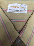 Yellow Stripes  Yellow  vintage  Urban Village Vintage  urban village  tapered with tails  Stripes  short sleeved  short sleeve  Shirt  printed shirt  printed  print  Merkley  Mens Shirts  mens  L  dagger  button  brown  70s