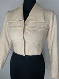 womens  vintage  Urban Village Vintage  open collar  large collar  jacket  cropped jacket  cream  70s  6  1970s