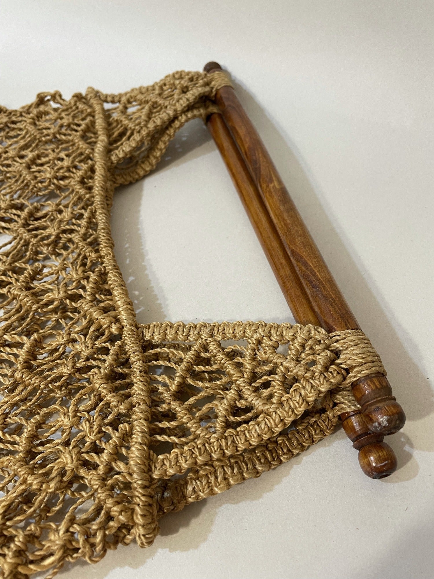 womens bag  womens  vintage  Urban Village Vintage  shopper bag  One Size  logo  hand bag  crochet knit  cream  bag  accessories  70s style  70  1970s