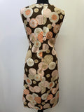 zip  womens  vintage  Urban Village Vintage  urban village  summer dress  sleeveless  retro  orange  MOD  midi dress  midi  floral print  floral dress  floral  dresses  dress  decorative buttons  clifton  button detailing  button detail  button  brown  back zip  70s  1970s  16
