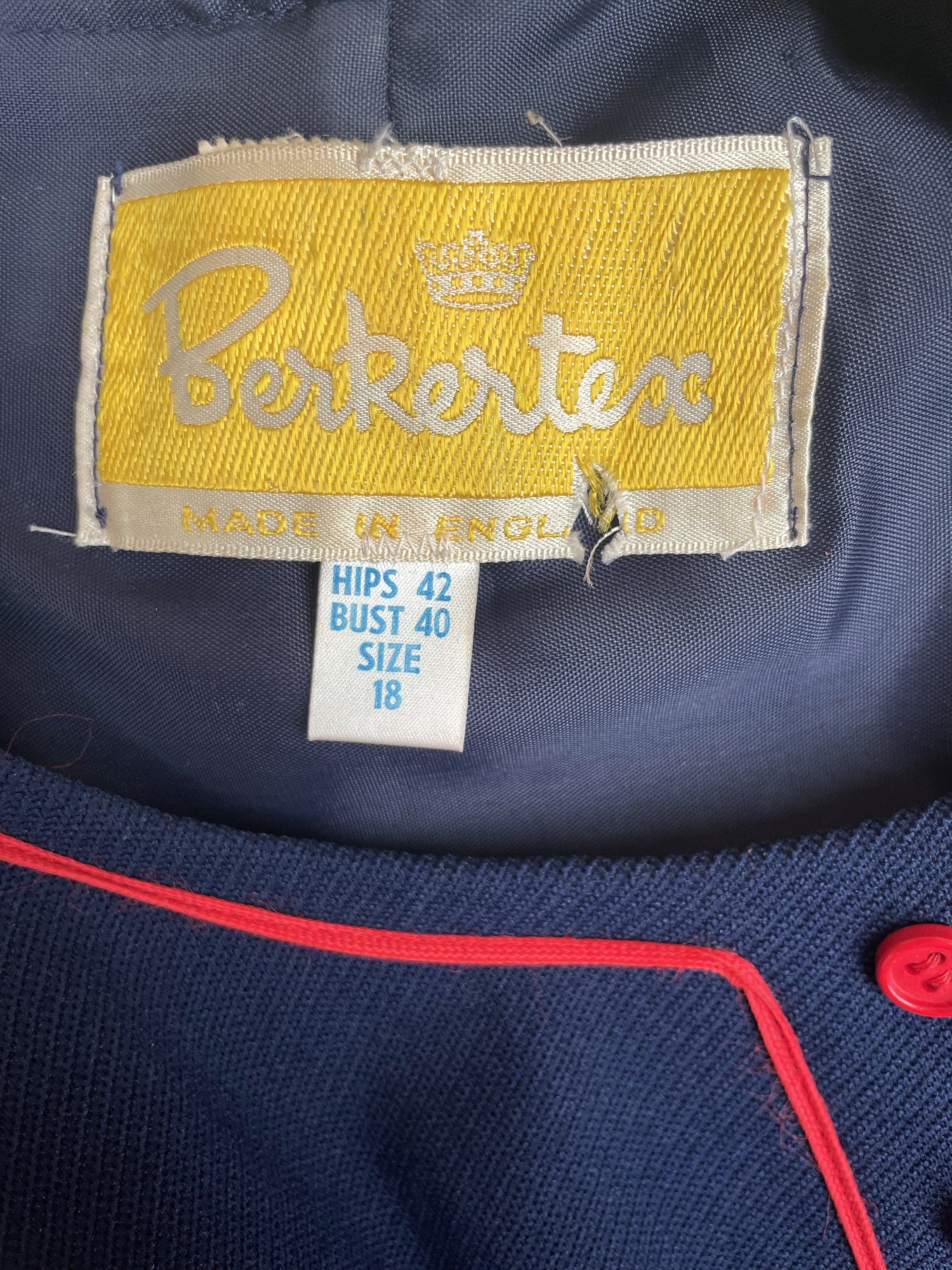 womens top  womens  waist belt  vintage  summer dress  summer  Stripes  short sleeved  short sleeve  retro  red  Navy  MOD  midi dress  midi  high neck  dress  decorative buttons  blue  Berketex  belted dress  back zip  70s  60s  1970s  1960s  14