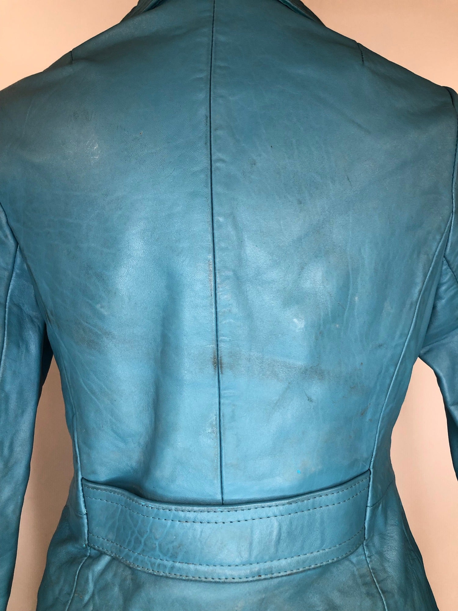 womens coat  womens  vintage  Urban Village Vintage  Suede Court  MOD  Leather Coat  leather  jacket  coat  blue  60s  1960s  10