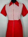 womens  vintage  Urban Village Vintage  urban village  stripe  retro  red  pointed collar  MOD  gogo  dress  collared dress  collared  collar  chevron  big collar  60s  1960s  12