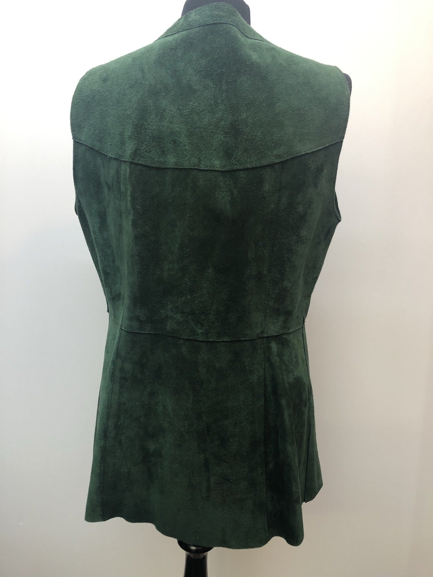 womens jacket  womens coat  womens  waistcoat  vintage  vest  Urban Village Vintage  summer  Suede Jacket  Suede  leather trim  Jacket  green  button fastening  70  1970s  16