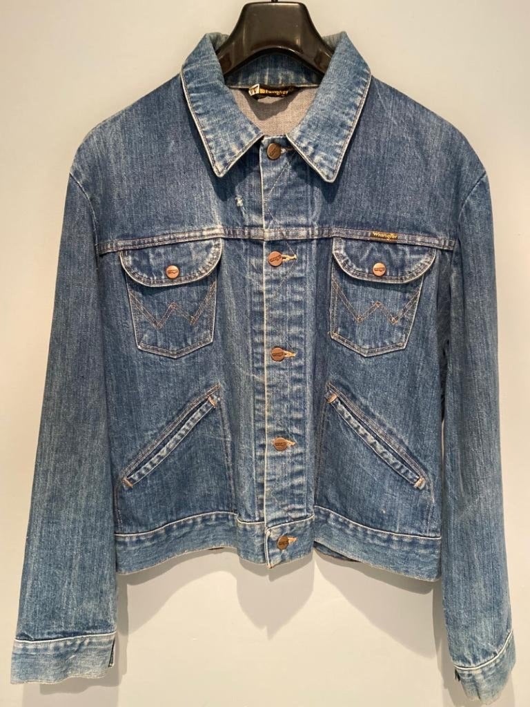 Vintage 1970's 70s Wrangler Denim Jean Jacket Blue Large Mens
