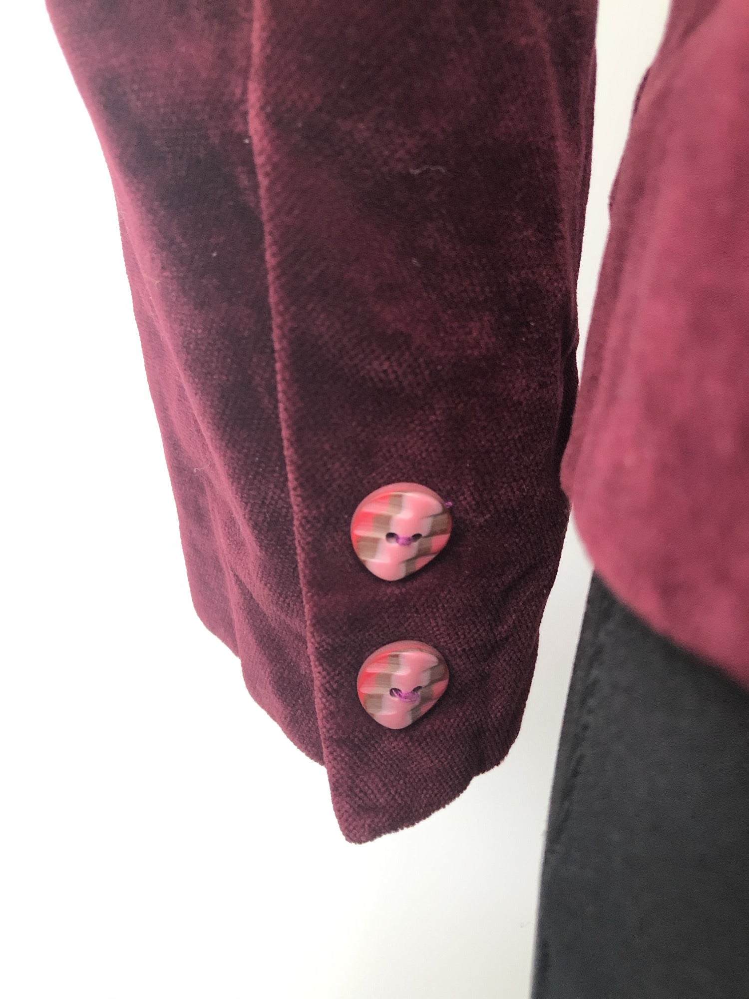 womens  vintage  velvet  Urban Village Vintage  short  retro  red  pink  Jacket  dogtooth  blazer jacket  Blazer  70s  1970s
