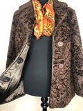 womens jacket  womens coat  womens  Winter Jacket  Winter Coat  winter  vintage  Urban Village Vintage  urban village  teddy  long length coat  Jacket  faux sheepskin  brown  borg  70s  1970s  14