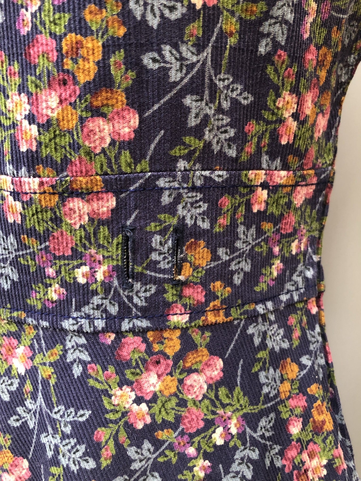 zip back  zip  womens  white stripes  vintage  Victorian style  Victorian  Urban Village Vintage  urban village  Pritti  lace trim  floral print  floral dress  floral  dress  corduroy  chevron  8  70s  1970s