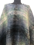 Wool  vintage  poncho  One Size  Mohair  Heather Glen  cape  blue  60s  1960s