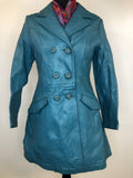 womens coat  womens  vintage  Urban Village Vintage  Suede Court  MOD  Leather Coat  leather  jacket  coat  blue  60s  1960s  10