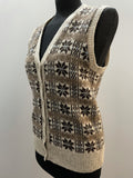 wool  vintage  vest  v neck  Urban Village Vintage  urban village  Tank Top  tank  sweater  snowflake  patterned  pattern  orange  nordic  multi  knitwear  knitted  knit  fine knit  festive  fairisle  fair isle  christmas  brown  70s  40s  1970s  1940s