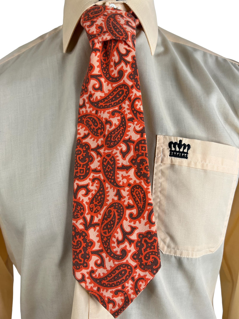 vintage  Urban Village Vintage  urban village  UK  tie  summer  style  psychedelic  psych  Paisley Print  paisley  Orange  One Size  mens accessories  mens  flower power  fashion  clothing  clothes  birmingham  acid  70s  1970s