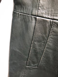 1970s Double Breasted Leather Jacket in Green - Size 16