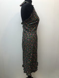 womens  vintage  Urban Village Vintage  urban village  summer dress  summer  Sportaville  NOS  New old stock  multi  midi dress  halter dress  frill trim  floral dress  dress  deadstock  black  8  70s