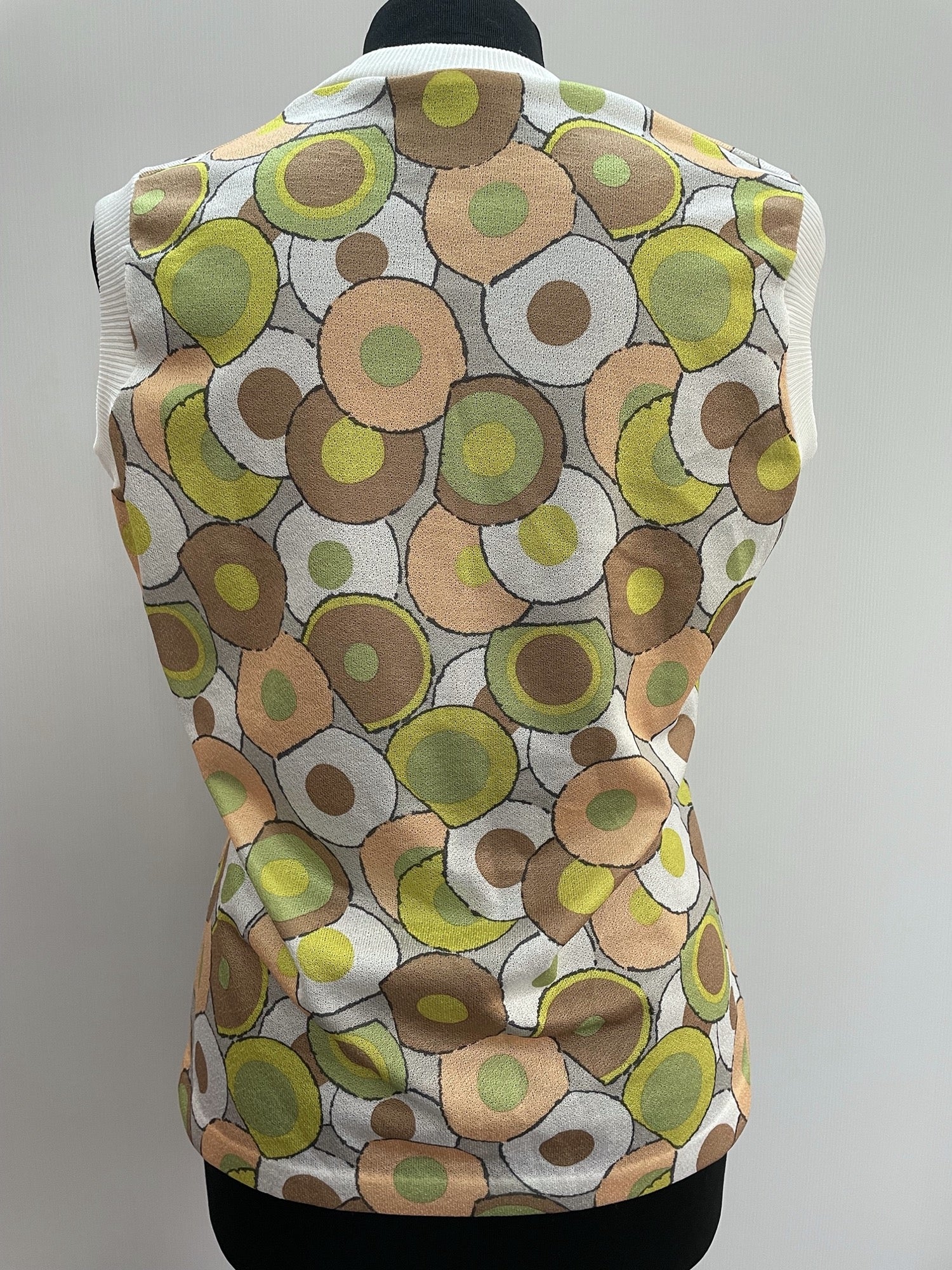 1960s Patterned Sleeveless Top - Size 14