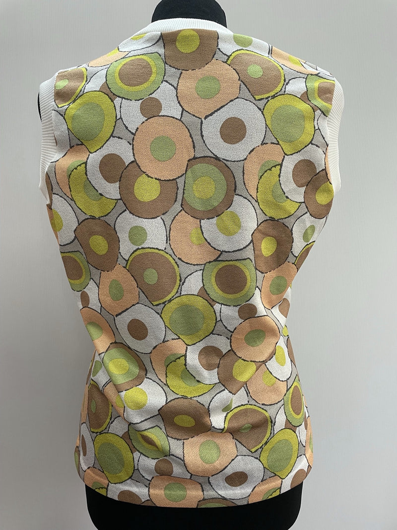 1960s Patterned Sleeveless Top - Size 14