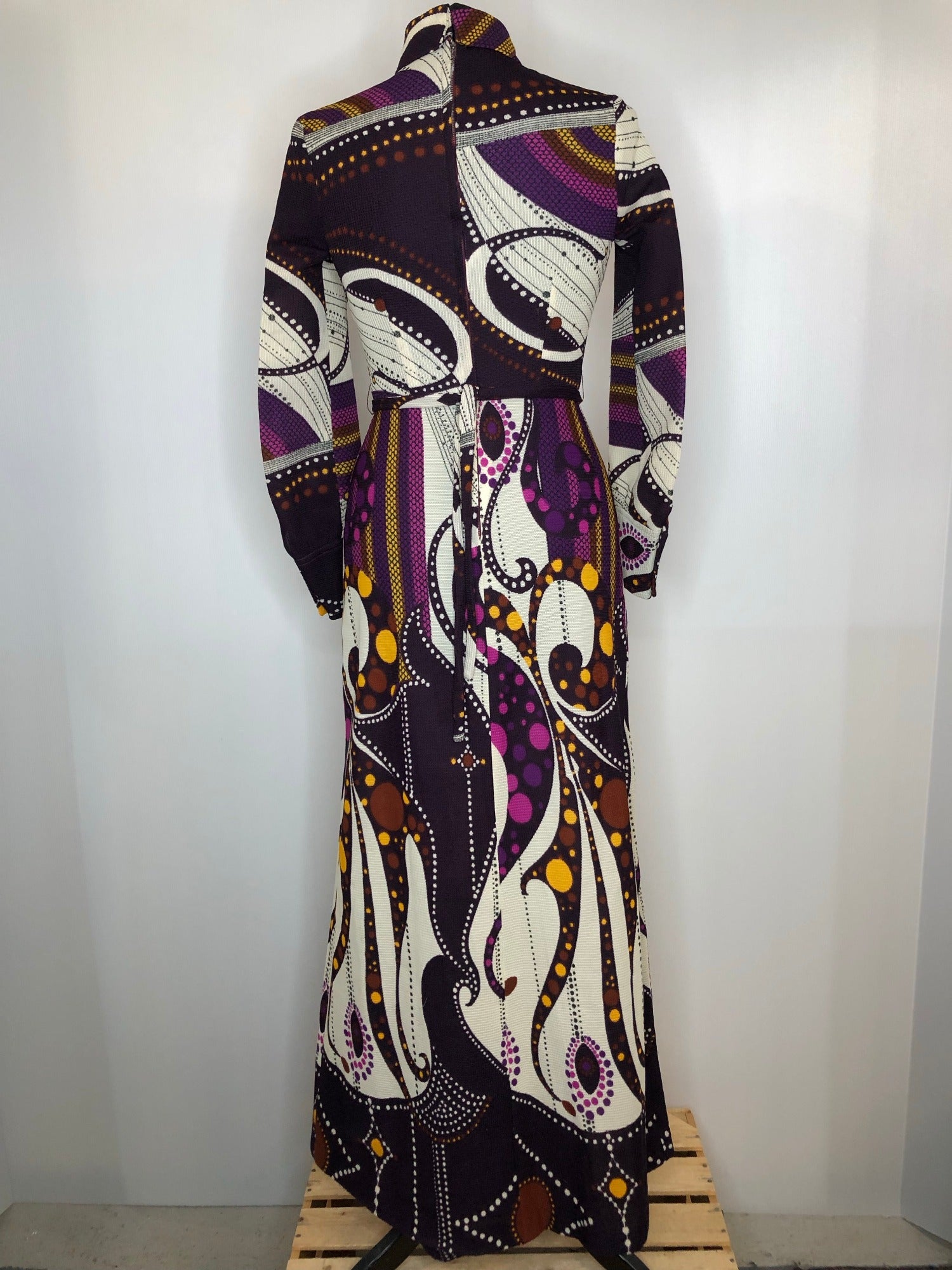 womens  wide sleeve  vintage  Urban Village Vintage  urban village  summer dress  summer  print design  maxi dress  long dress  high neck  dress  70s  70  1970s  10