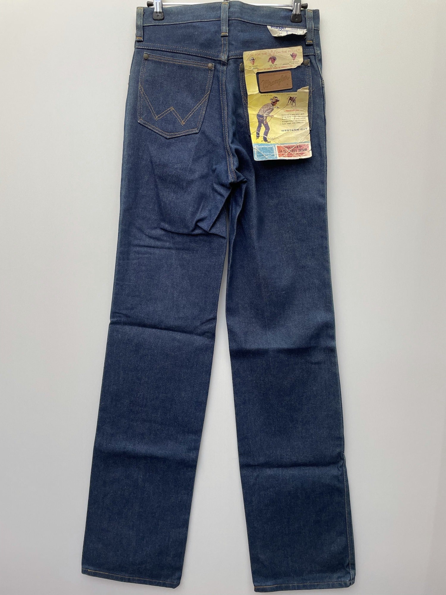 wrangler  womens  vintage  Urban Village Vintage  urban village  tags  straight cut  S  retro  New old stock  new  MOD  mens  M  Light Blue  jean  jacket  indigo  flares  Denim Co  denim  deadstock  Cotton  brown stitch  blue  70s  70  60s  1970s  1960s
