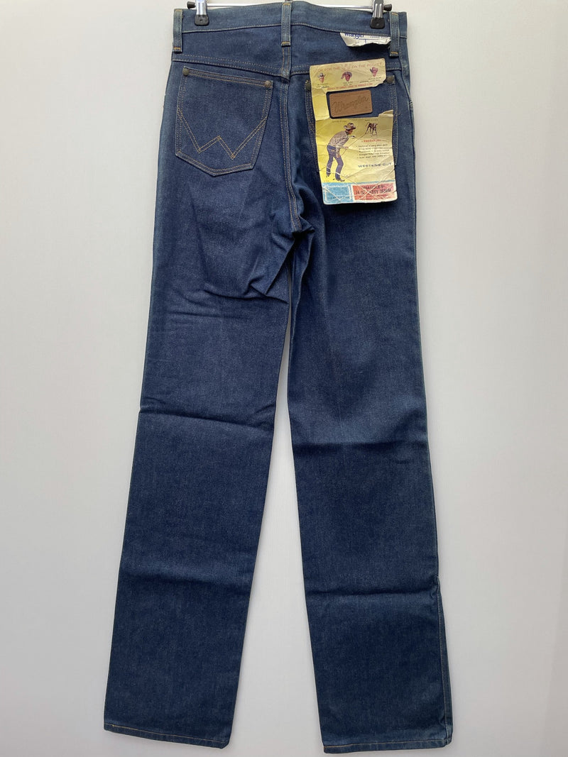 wrangler  womens  vintage  Urban Village Vintage  urban village  tags  straight cut  S  retro  New old stock  new  MOD  mens  M  Light Blue  jean  jacket  indigo  flares  Denim Co  denim  deadstock  Cotton  brown stitch  blue  70s  70  60s  1970s  1960s