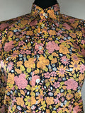 womens shirt  womens  vintage  Urban Village Vintage  pink  orange  multi  MOD  dagger collar  collar dress  blue  blouse  black  big collar  70  1970s  12