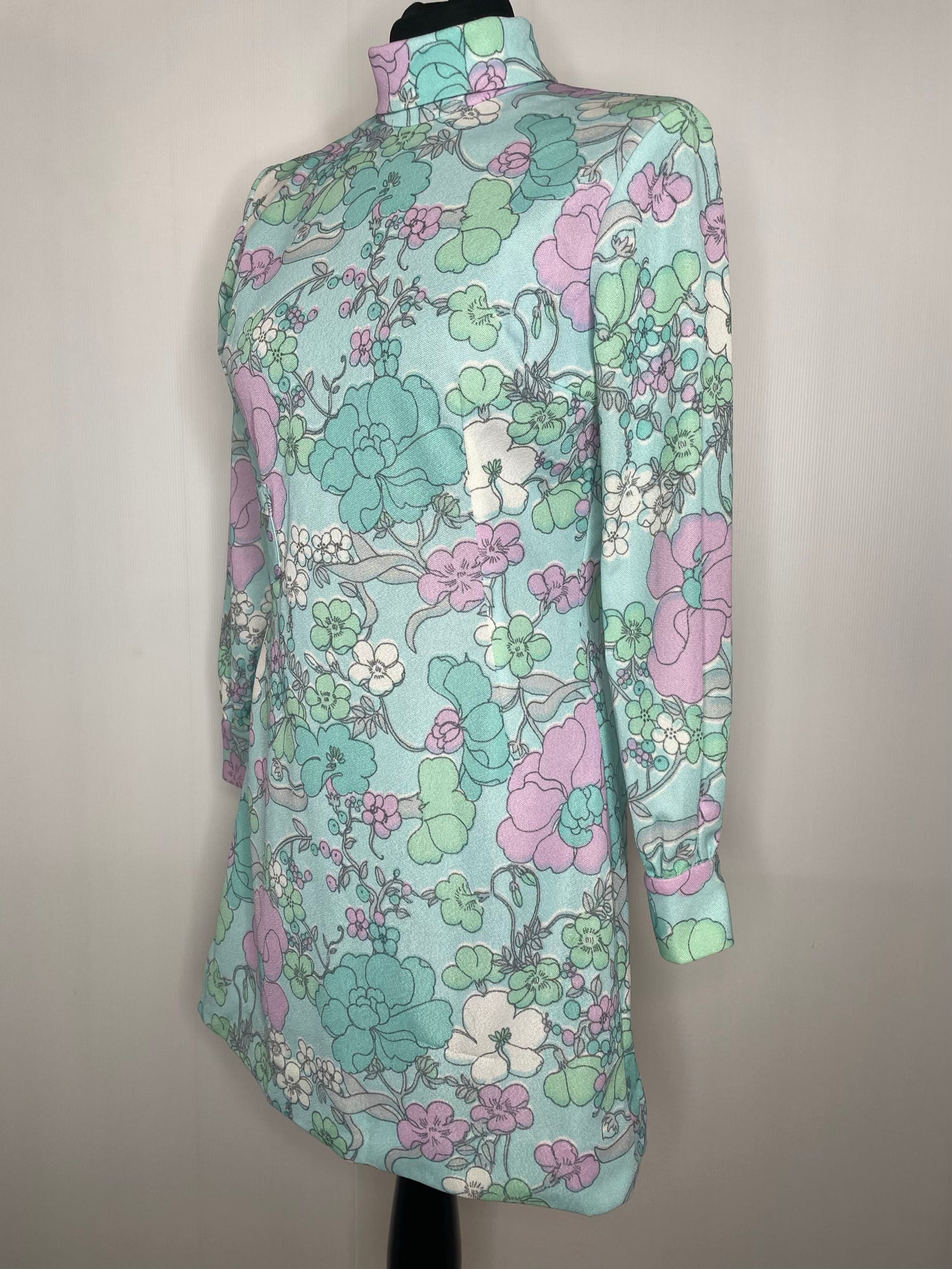 true vintage  zip back  womens  vintage  Urban Village Vintage  short dress  scooter dress  scooter  roll neck  pocket detail  pocket  pink  modette  MOD  mini dress  micro mini  long sleeve  Light Blue  Green  dress  Blue  60s  1960s  10