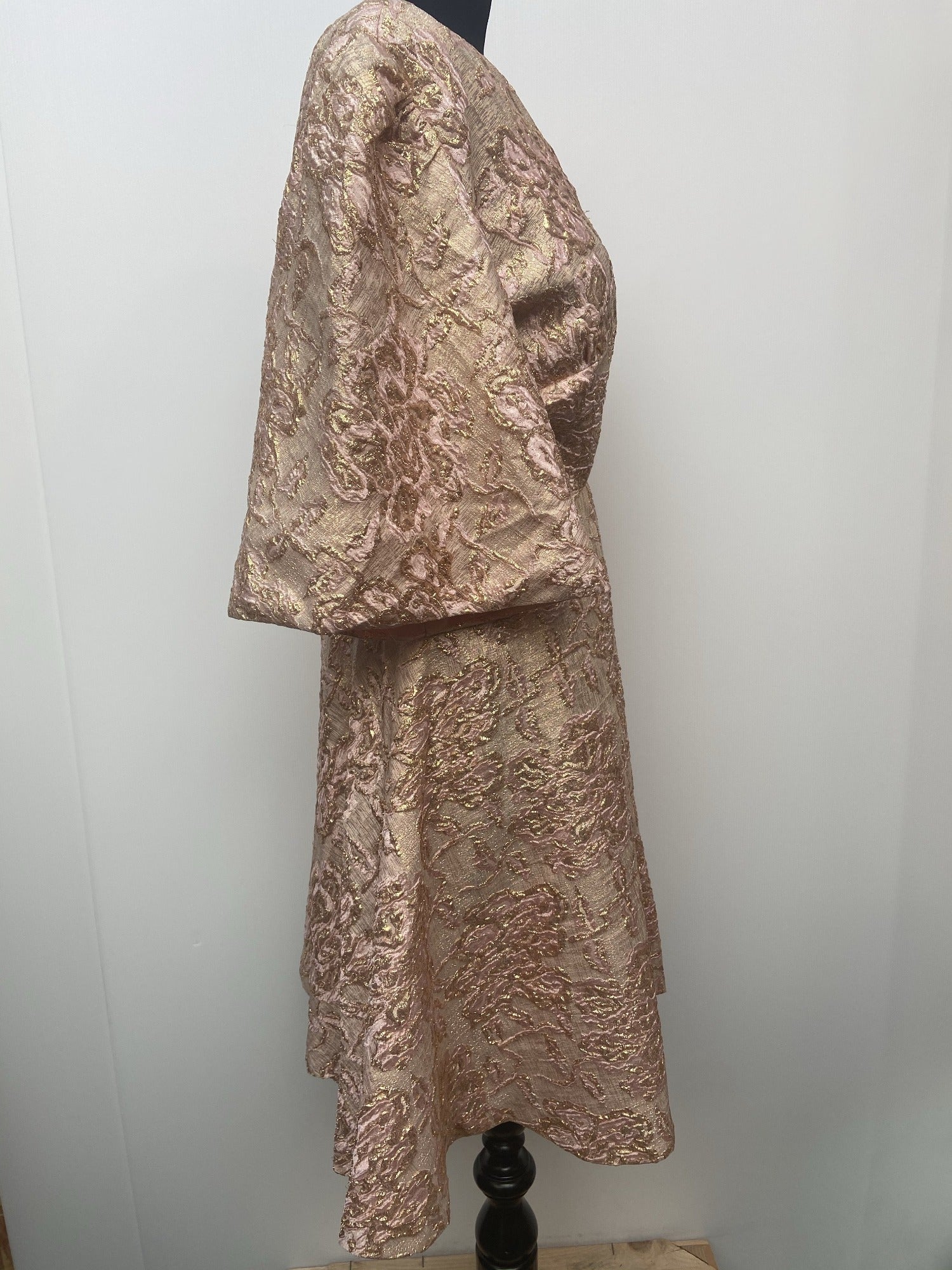 vintage 70s 1970s metallic party cocktail urban village dress metallic