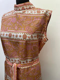zip front  zip  womens  waist belt  vintage  Urban Village Vintage  urban village  summer dress  summer  sleeveless  retro  pink  Paisley Print  paisley inspired  paisley  orange  MOD  midi dress  midi  lightweight  dress  collared dress  collared  collar dress  collar  big collar  Belted waist  belted dress  belted  belt detail  belt  arthur linney classic  16