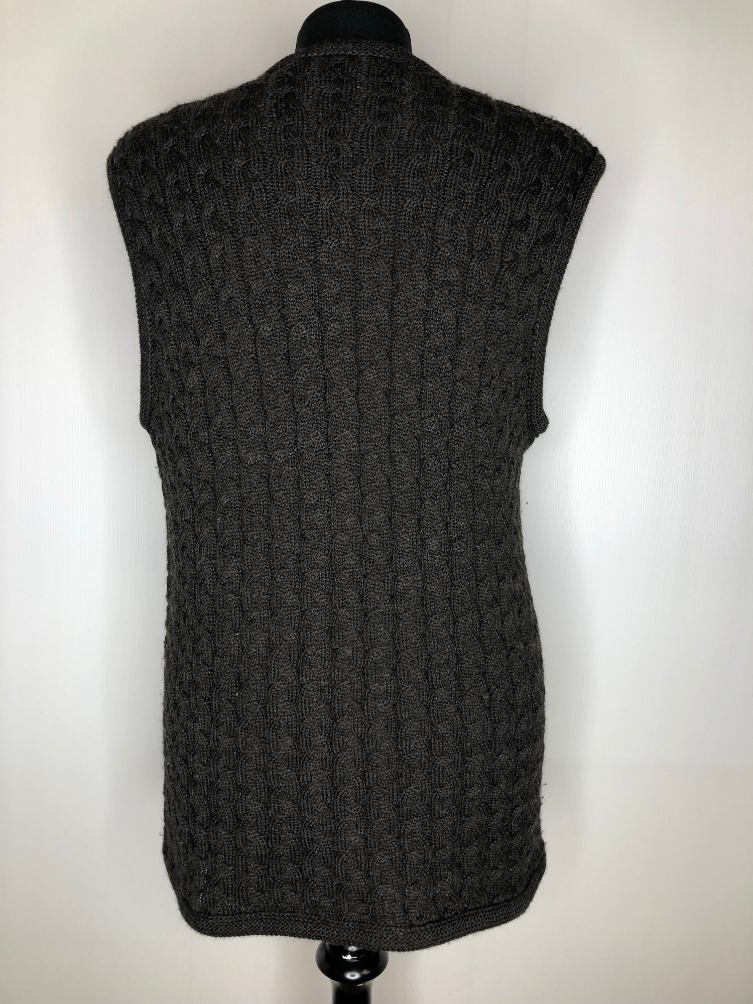 womens  waistcoat  vintage  Vest  tunic top  tunic  top  Tank Top  Lanamoden Salzburg  knitwear  knitted  Kintwear  button front  brown  70s  1970s  14