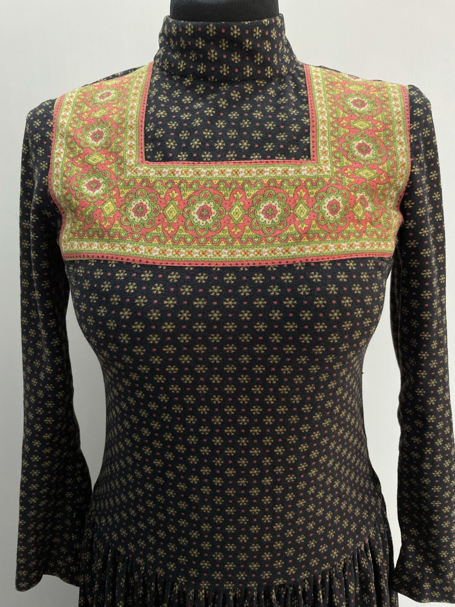 womens  vintage  victoriana  victorian  Urban Village Vintage  urban village  sybil zelker  polly peck  patterned dress  patterned  maxi dress  maxi  hippy  hippie  high neck  folk  floral  ethnic print  ethnic  dress  boho  bohemian  70s  70  1970s  10