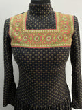 womens  vintage  victoriana  victorian  Urban Village Vintage  urban village  sybil zelker  polly peck  patterned dress  patterned  maxi dress  maxi  hippy  hippie  high neck  folk  floral  ethnic print  ethnic  dress  boho  bohemian  70s  70  1970s  10